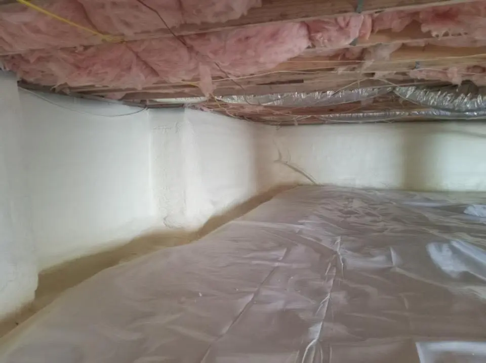 Crawl space encapsulation with closed-cell spray foam for Flat Roof Repair in El Dorado